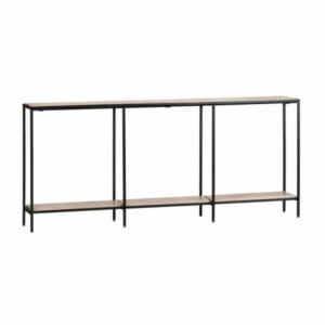Crestview Two-Tiered Travertine Console Table