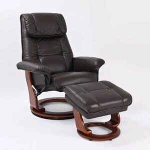 Benchmaster Leather Recliner with Ottoman