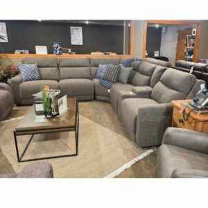 Southern Motion Modular Reclining Sectional with Power Headrest, Power Footrest, Wireless Charging and Extended Recline