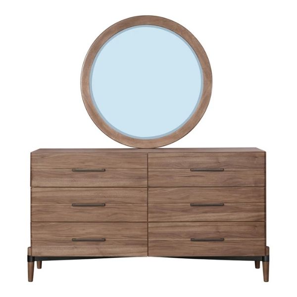 Legends Six Drawer Dresser and Round Mirror