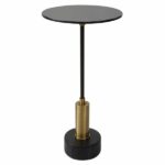 Uttermost Black and Brass Accent Table
