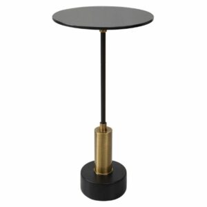 Uttermost Black and Brass Accent Table