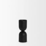 Black Metal Short Pillar Candle Holder