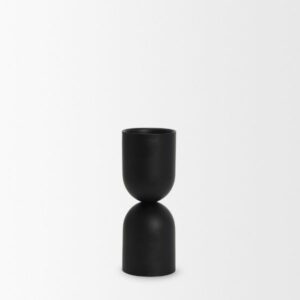 Black Metal Short Pillar Candle Holder