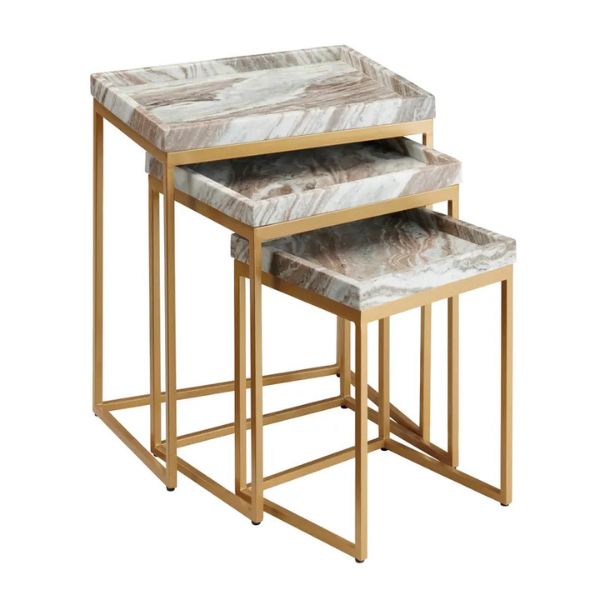 Crestview set of 3 Marble Nesting Tables