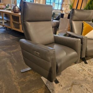 Natuzzi Leather Power Recliner with Swivel Base