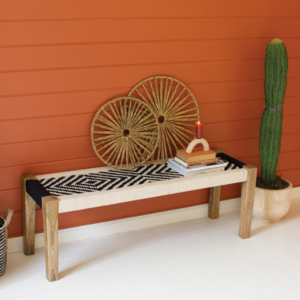 Kalalou Two-Tone Wood Bench