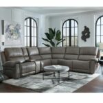 Southern Motion Triple Power Reclining Leather Sectional with Power Headrest, Lumbar and Zero Gravity