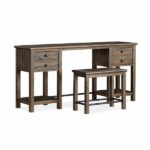 Magnussen Rectangular Sofa Table with 1 Stool