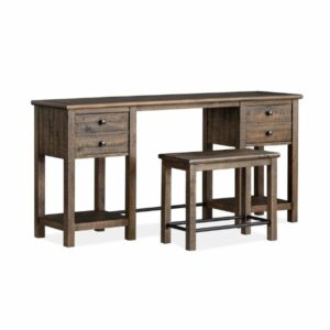 Magnussen Rectangular Sofa Table with 1 Stool