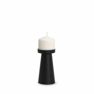 Short Matte Black Metal Candle Holder