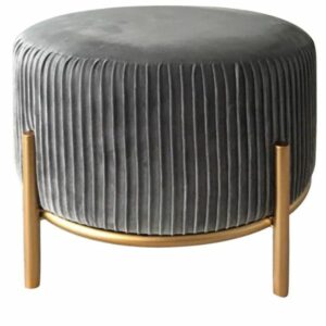 Crestview Round Velvet Foot Stool