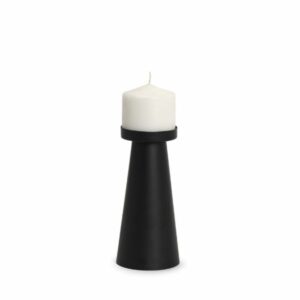 Medium Matte Black Candle Holder