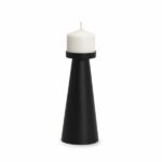 Tall Matte Black Metal Candle Holder