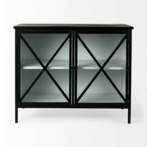 Mercana Two-Door Black Cabinet