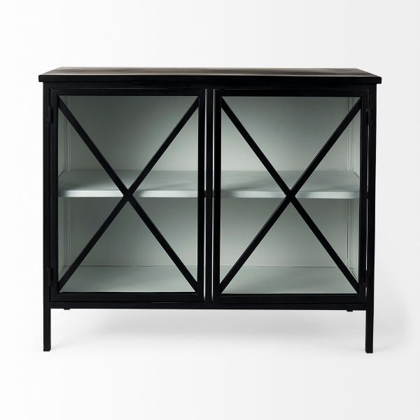 Mercana Two-Door Black Cabinet