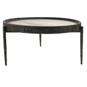Classic Home Round Travertine Coffee Table