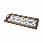 Rectangular Metal and Wood Tray