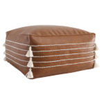 Classic Home Vegan Leather Pouf