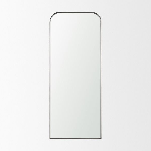 Arched Gunmetal-finished Mirror