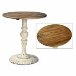 Dovetail Round Distressed End Table