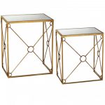 CBK 2pc Set Mirror Top Side Tables