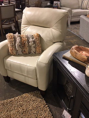 cream leather accent chair