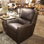 Smith Brothers Swivel Glider Power Headrest Leather Recliner