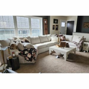 Sam Moore Custom Scoop Arm Cuddler Sectional