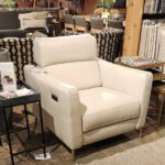 Natuzzi Editions Power Leather Recliner with Headrest