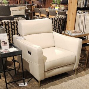 Natuzzi Editions Power Leather Recliner with Headrest