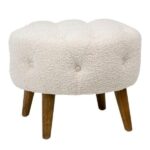 Dovetail Round Boucle Stool