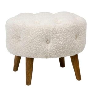 Dovetail Round Boucle Stool