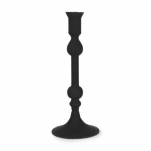 Matte Black Blown Glass Medium Candlestick
