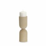 Beige Metal Medium Pillar Candle Holder