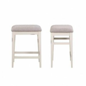 Winners Only Backless Cushioned White Stool