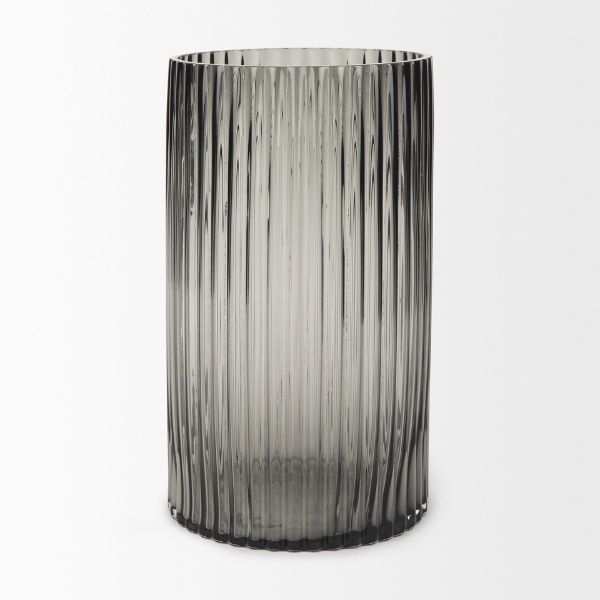 Tall Smokey Glass Vase