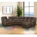 HomeStretch Double Reclining Modular Sectional with Bluetooth Console with Immersive Speakers and Subwoofer