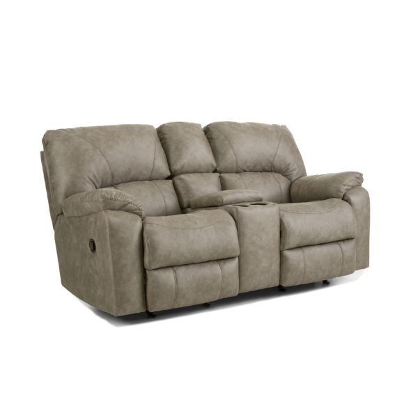 HomeStretch Rocking Reclining Console Loveseat