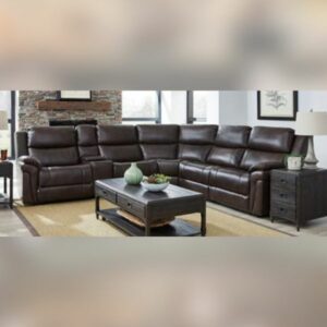 Southern Motion Double Reclining Modular Leather Sectional